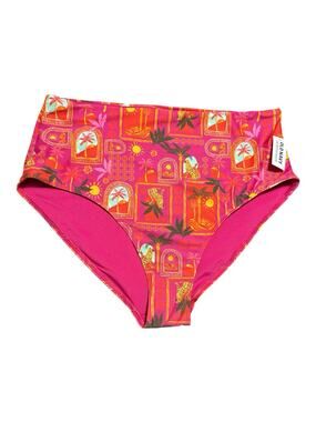Old Navy Women’s XL Pink Tropical Print High-Waisted Bikini Swim Bottoms NWT